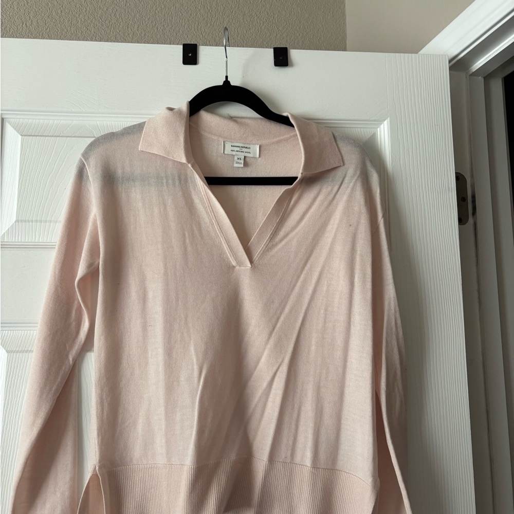 Banana Republic Pink V-Neck Sweater